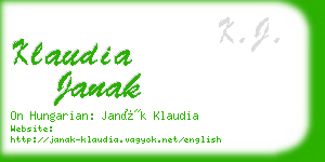 klaudia janak business card